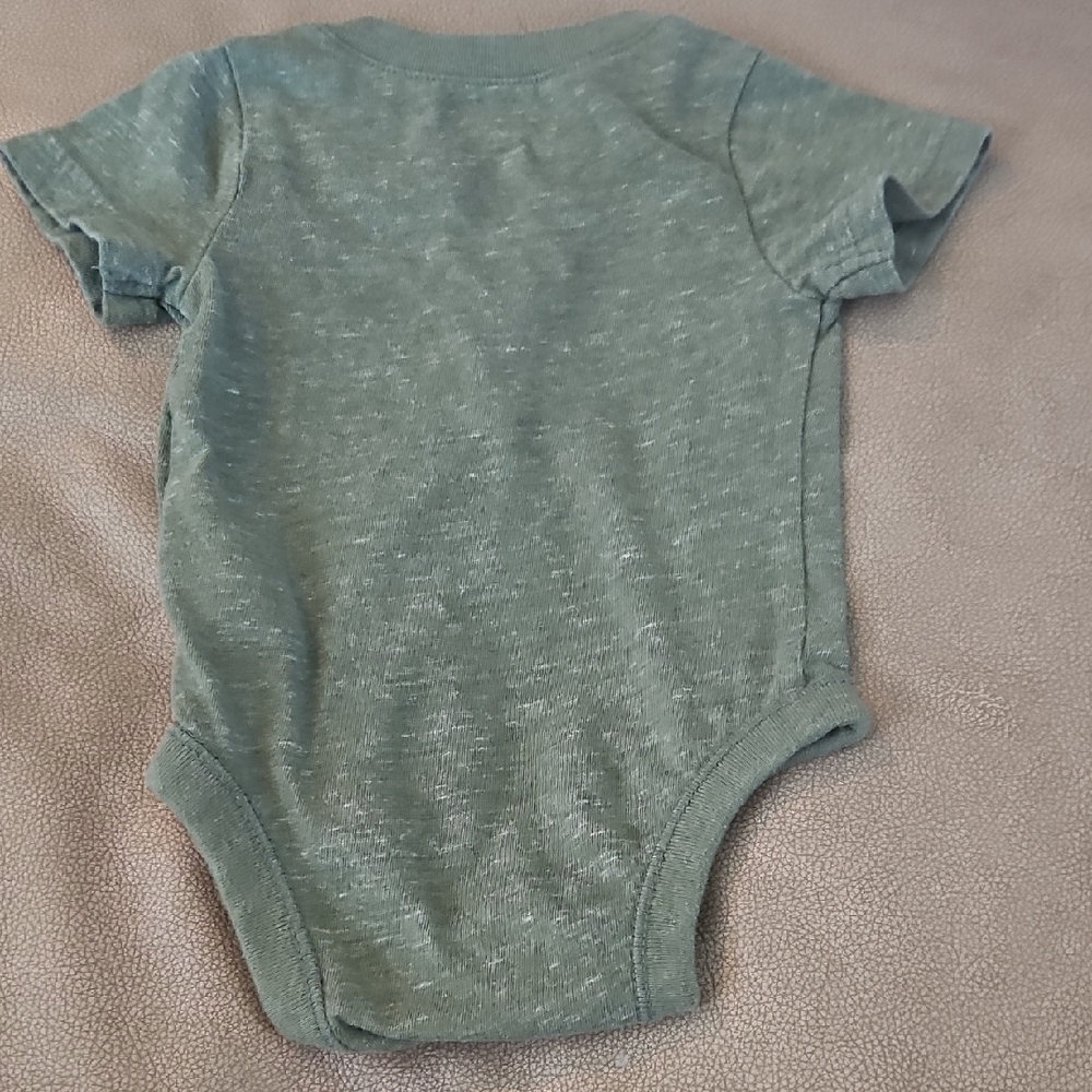 Old Navy Striped Blue and Green Baby Onesies with Gray Shorts - Picture 6 of 9